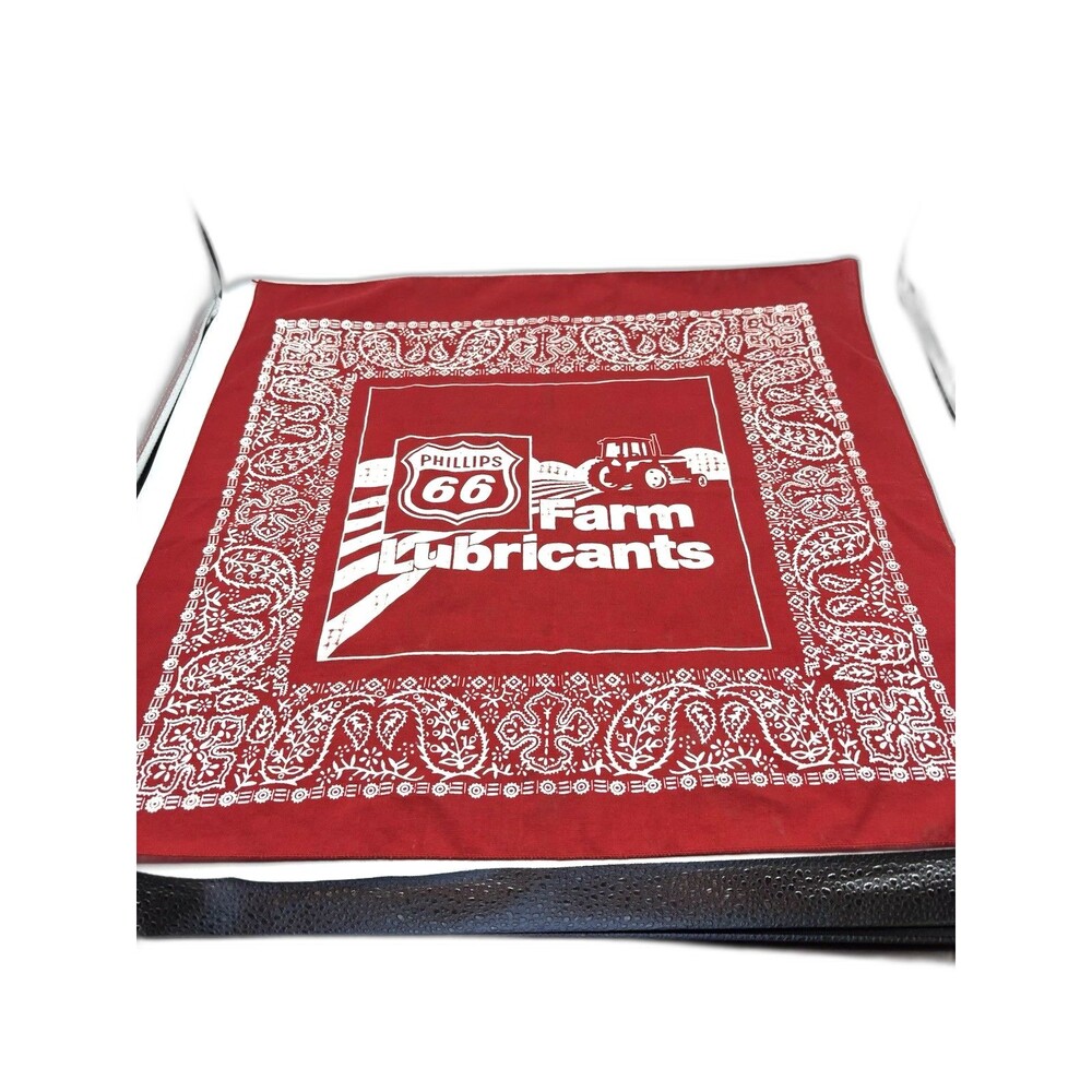 Vintage Phillips 66 Farm Lubricants Advertising Bandanna/ Handkerchief Du Rag